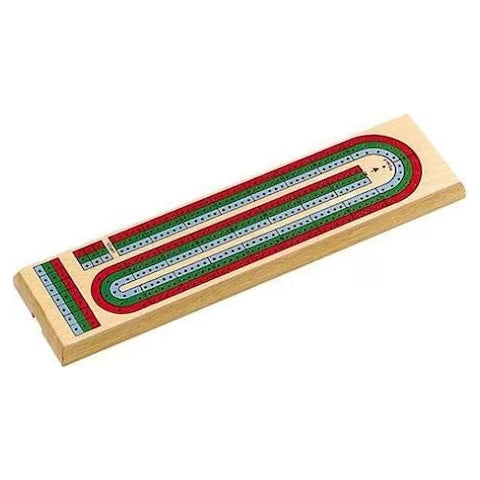 Cribbage - 3 COLOR TRACK ( w/ Pegs and Storage in back)