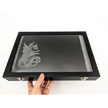"Dragon's Hoard " Glass Top Dice Display Case