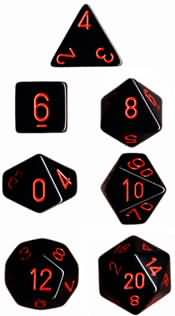 Opaque Polyhedral 7-Die Set - Multiple Colours