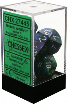 Festive Polyhedral 7-Die Set - Multiple Colours