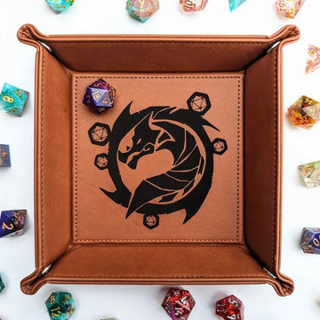 "The Waiting Wyvern" Vegan Leather Dice Rolling Tray