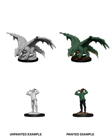 D&D Miniatures: Nolzur's Marvelous Miniatures: Green Dragon Wyrmling & Afflicted Elf