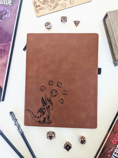 "Baby Dice Dragon" Vegan Leather Journal