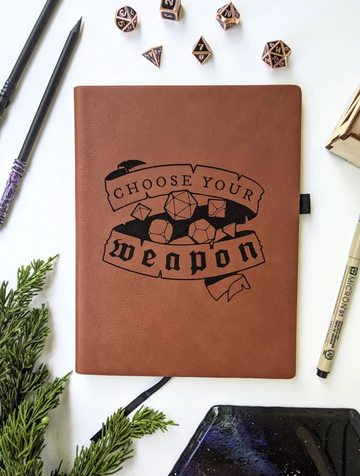 "Choose Your Weapon" Vegan Leather Journal